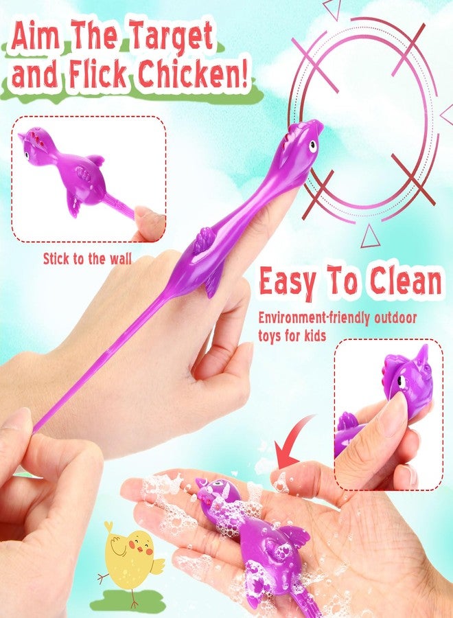 Poen بوين 400 قطعة دجاجة مقلاع 3.94 بوصة هدايا حفلات دجاج طائر مطاطي مطاطي لعبة إطلاق فراخ لعبة نشاط هدايا أعياد الميلاد حشو أكياس الهدايا (متعدد الألوان) - Image 2